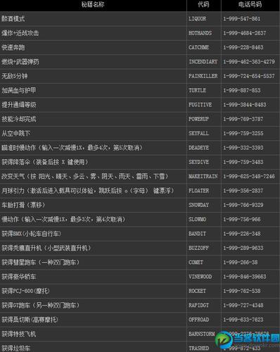 侠盗5秘籍大全