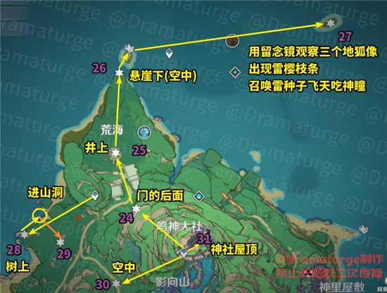 原神雷神瞳怎么拿路线分享